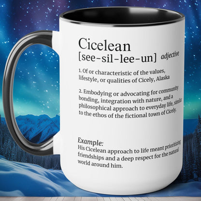 Personalized Northern Exposure Coffee Mug - Cicelean Definition with Custom Name - 15oz