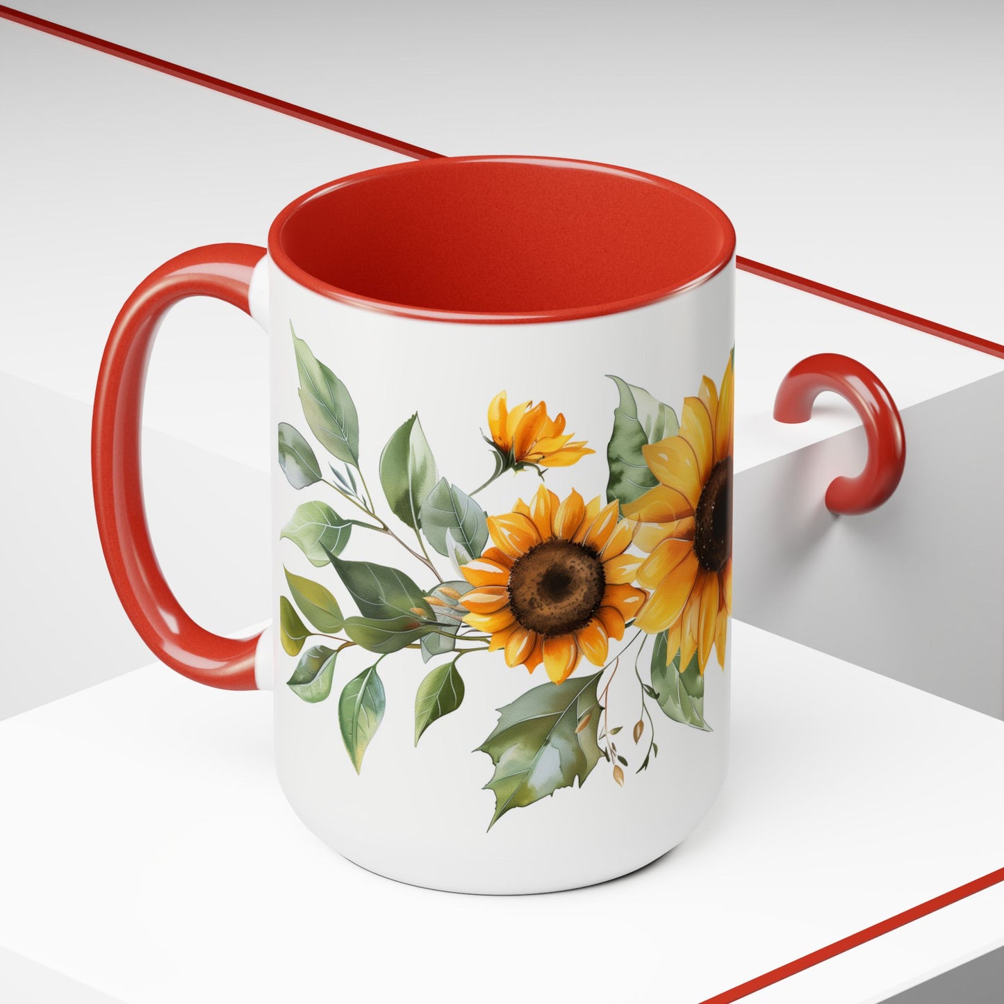 Hand-Painted style Sunflower Mug - Ceramic Coffee Cup with Sunflower Design | Gift for Nature Lovers