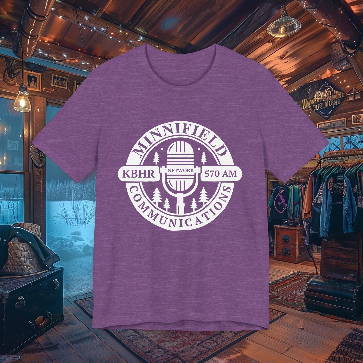 Minnifield Communications Double-Sided T-Shirt - Northern Exposure KBHR 570 AM Design