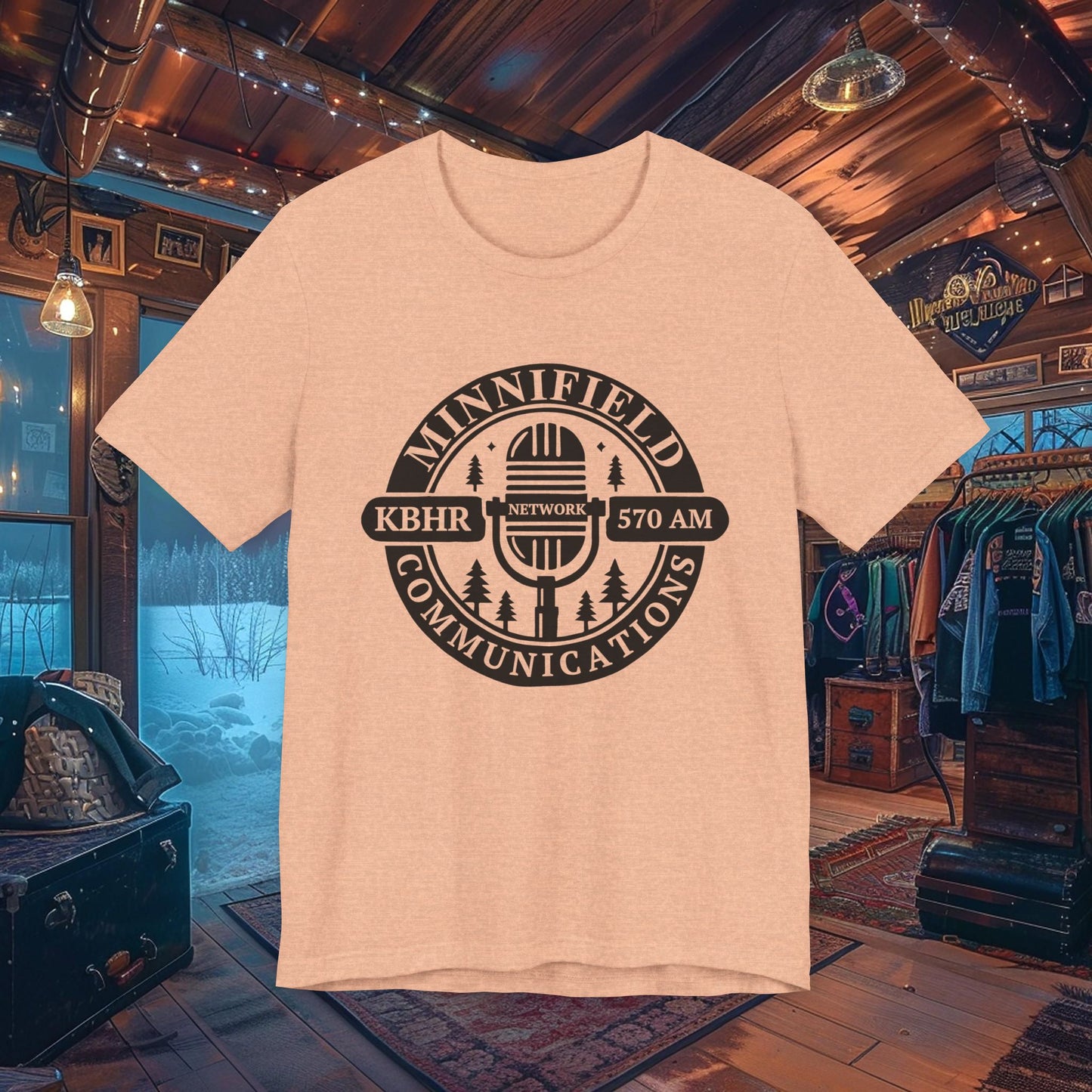 Minnifield Communications Double-Sided T-Shirt - Northern Exposure KBHR 570 AM Design