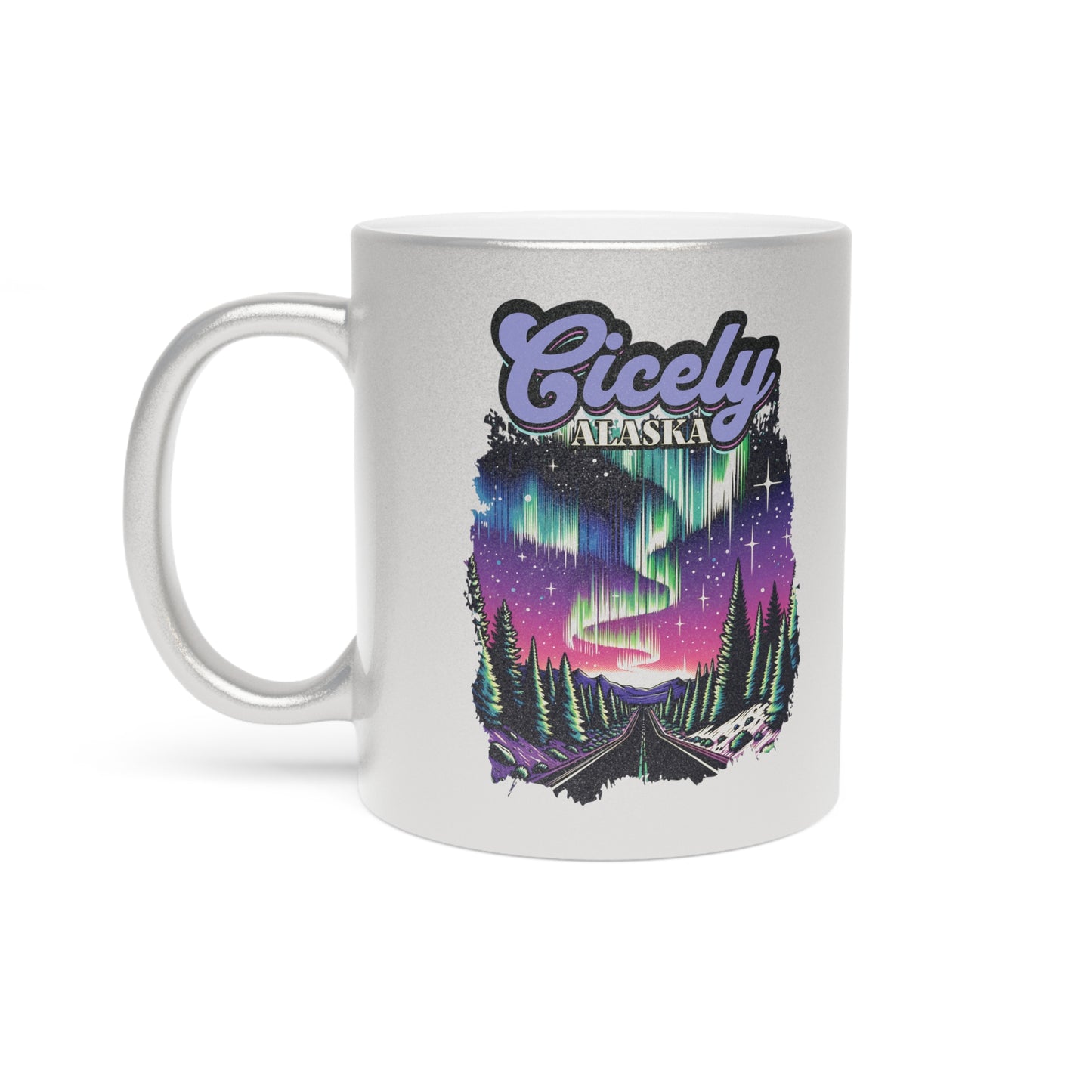 Cicely, Alaska Silver Glitter Coffee Mug - Northern Exposure Inspired | Available in Glitter Gold