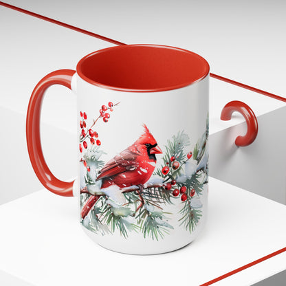 Red Cardinal Coffee Mug – 15oz Ceramic Mug, Inspirational