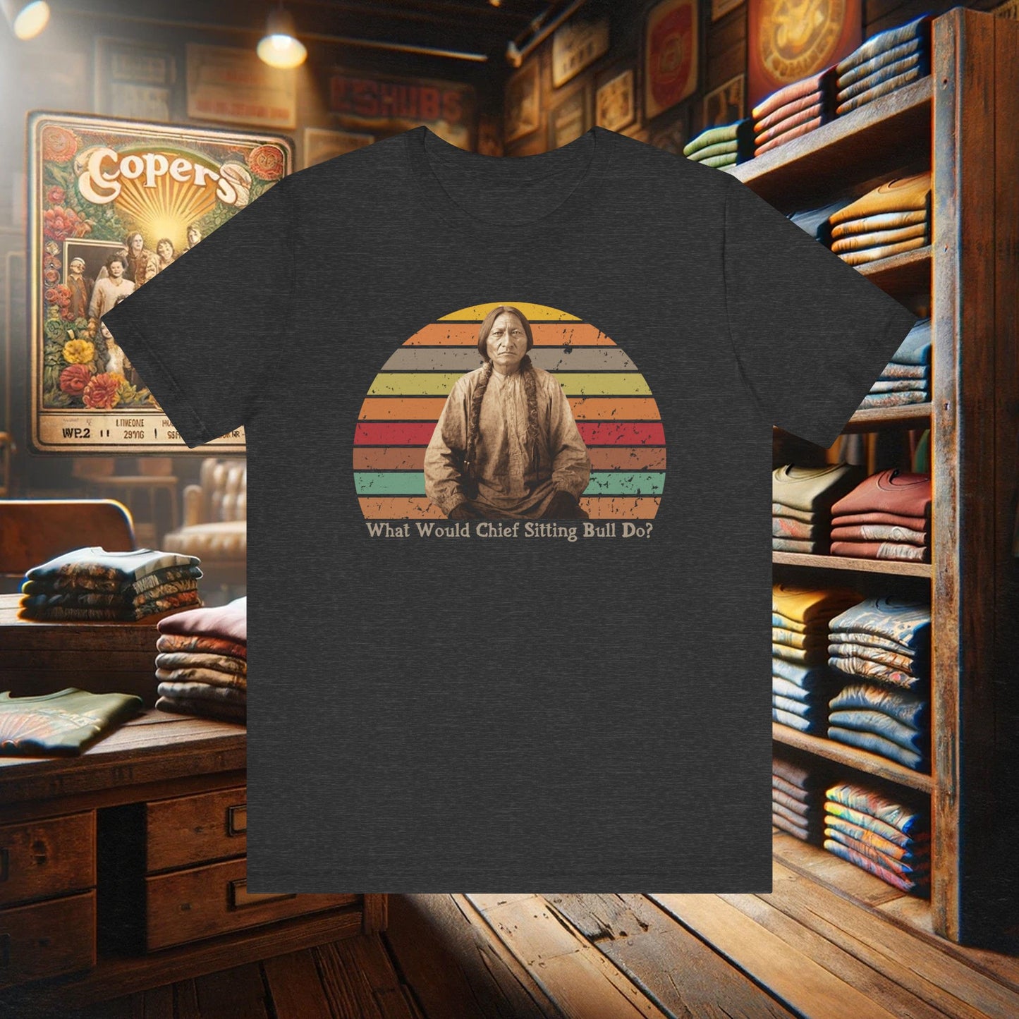 What Would Chief Sitting Bull Do? T-Shirt - Vintage Native American Heritage Design