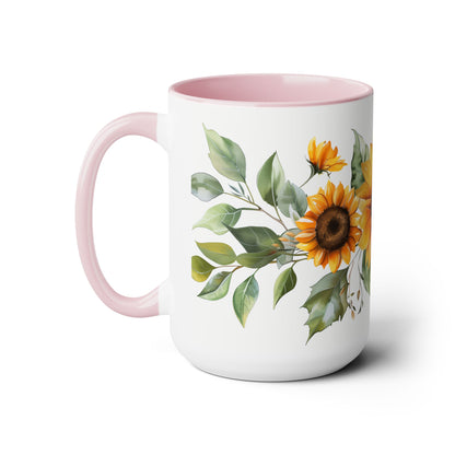 Hand-Painted style Sunflower Mug - Ceramic Coffee Cup with Sunflower Design | Gift for Nature Lovers