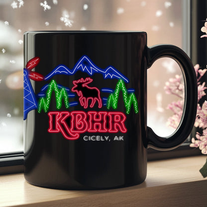 Neon KBHR Cicely, AK Mug – Inspired by TV’s Northern Exposure