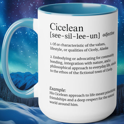 Personalized Northern Exposure Coffee Mug - Cicelean Definition with Custom Name - 15oz