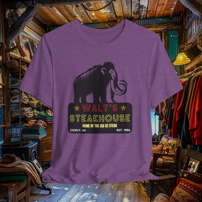 Walt's Steakhouse Mammoth T-Shirt - Home of the Legendary 156 oz Steak | Northern Exposure Inspired