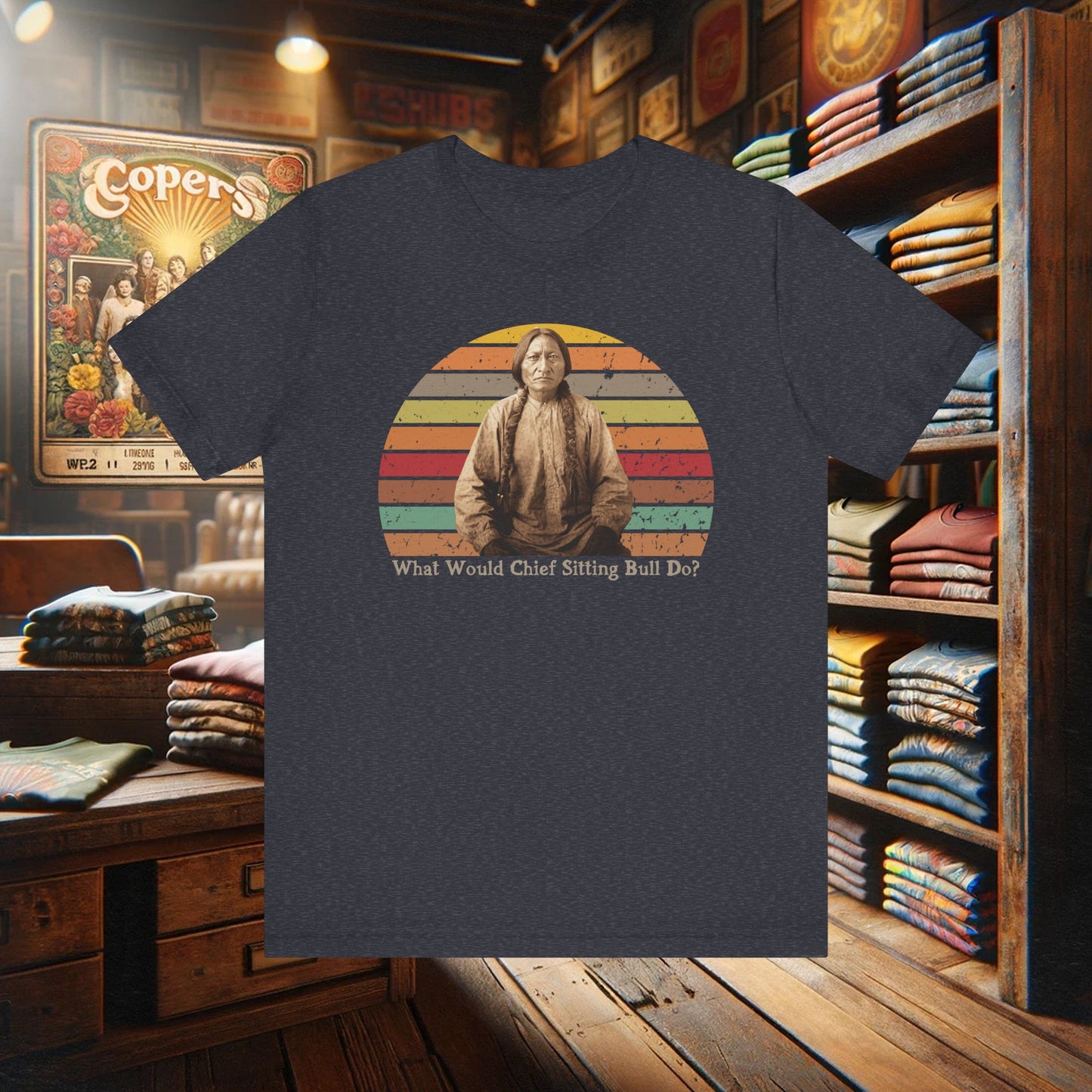 What Would Chief Sitting Bull Do? T-Shirt - Vintage Native American Heritage Design