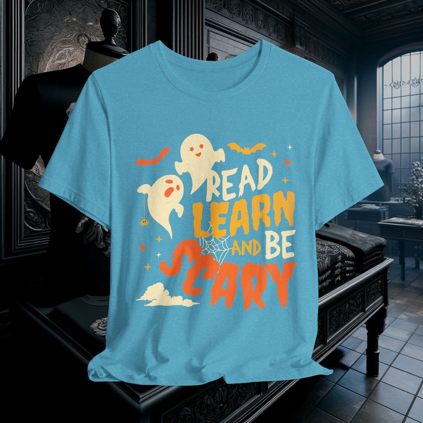 Read, Learn, and Be Scary Halloween T-Shirt - Fun Classroom & Teacher Apparel for Spooky Season