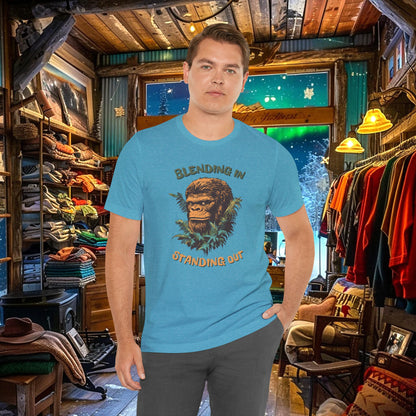 Funny Bigfoot T-Shirt - "Blending In & Standing Out"