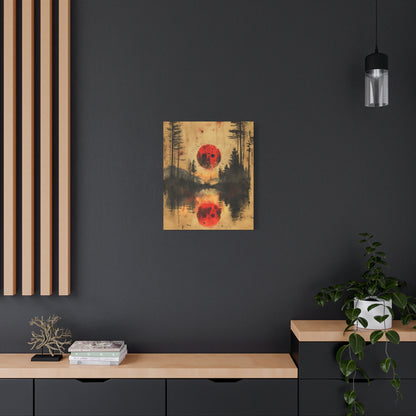 Horror  Art - "Blood Moon of Camp Crystal Lake" - Jason Voorhees Inspired Wall Canvas"