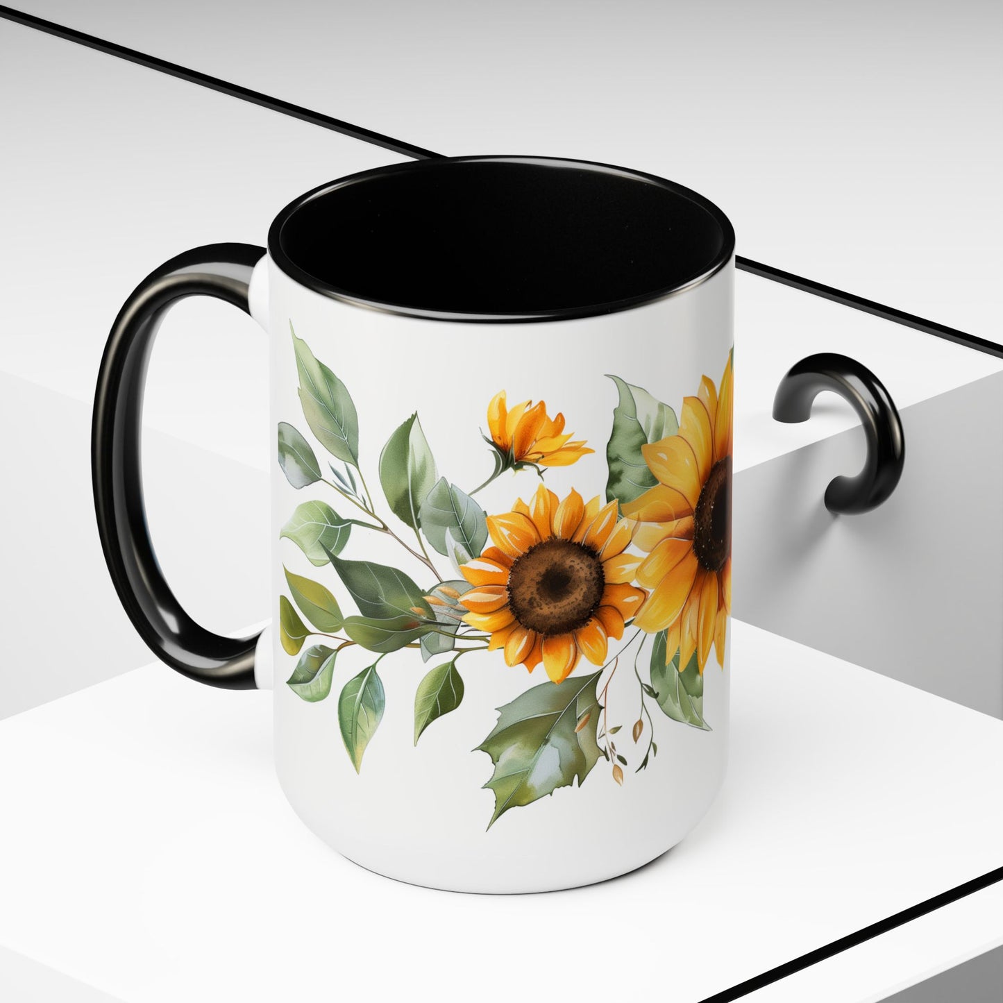 Hand-Painted style Sunflower Mug - Ceramic Coffee Cup with Sunflower Design | Gift for Nature Lovers