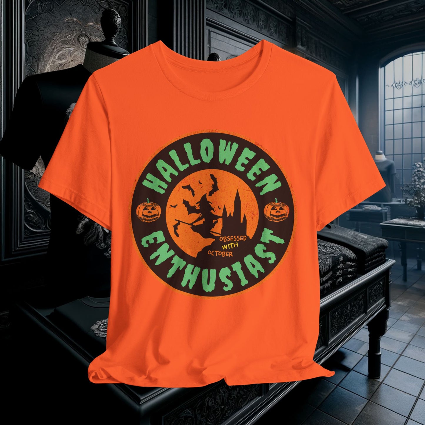 Halloween Enthusiast T-Shirt - Obsessed with October | Spooky Season Lover Apparel