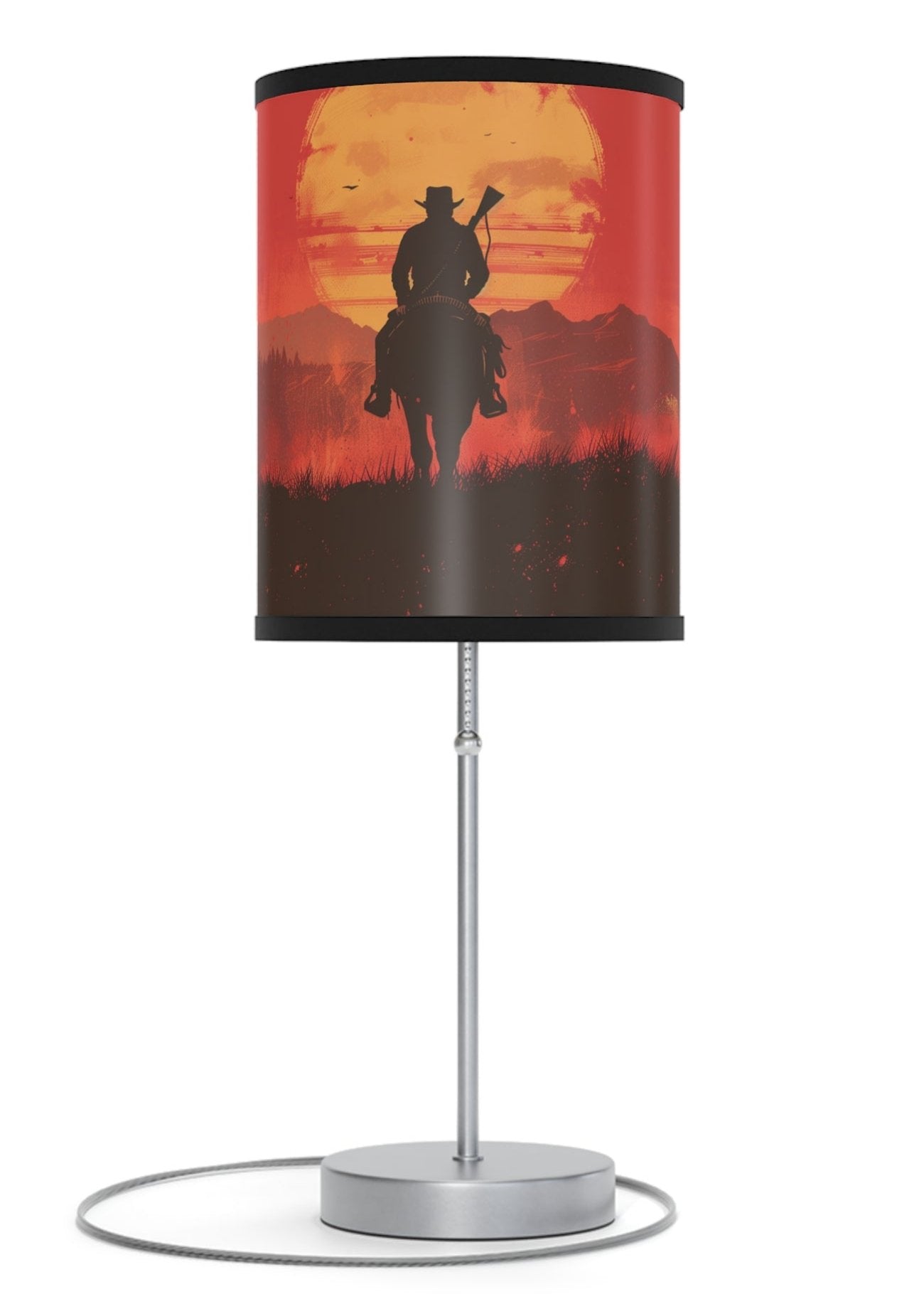 Red Dead Western Outlaw Inspired Sunset Lamp – Cowboy Adventure Lighting for Gamers & Western Enthusiasts