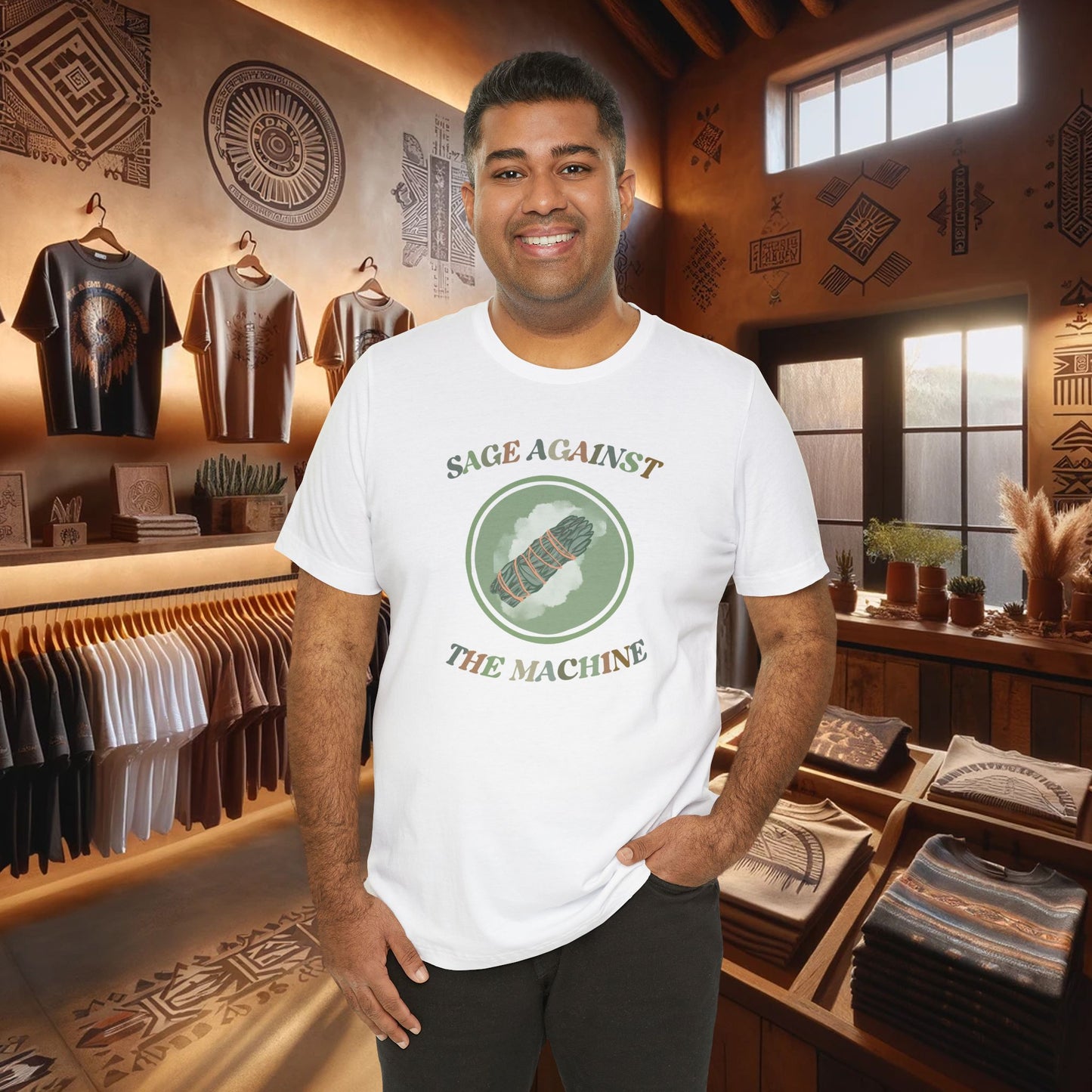 Sage Against The Machine T-Shirt - Native American Smudging Ritual & Spiritual Cleansing