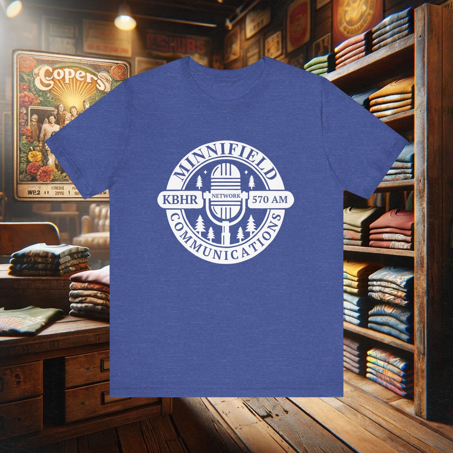 Minnifield Communications Double-Sided T-Shirt - Northern Exposure KBHR 570 AM Design