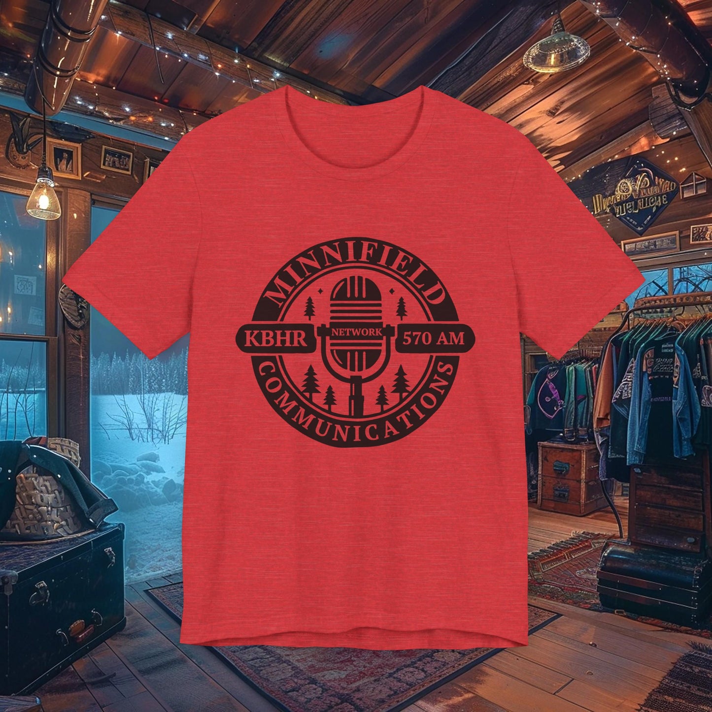 Minnifield Communications Double-Sided T-Shirt - Northern Exposure KBHR 570 AM Design