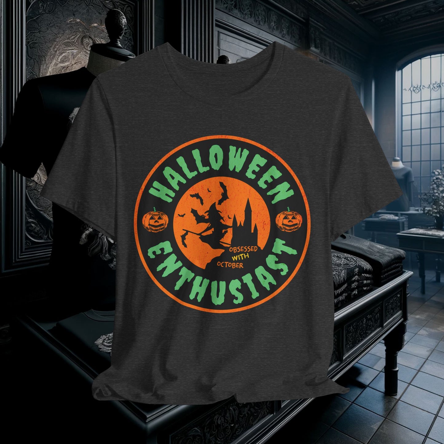 Halloween Enthusiast T-Shirt - Obsessed with October | Spooky Season Lover Apparel