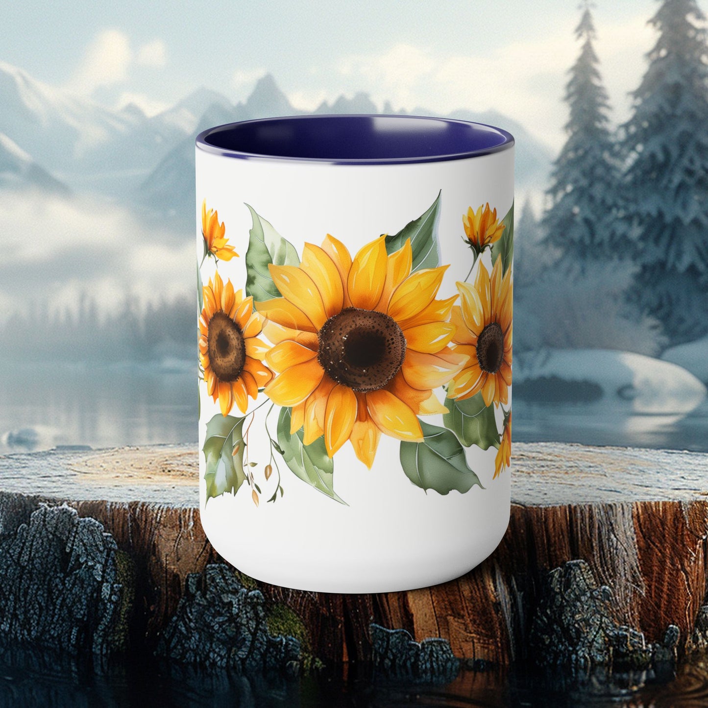 Hand-Painted style Sunflower Mug - Ceramic Coffee Cup with Sunflower Design | Gift for Nature Lovers