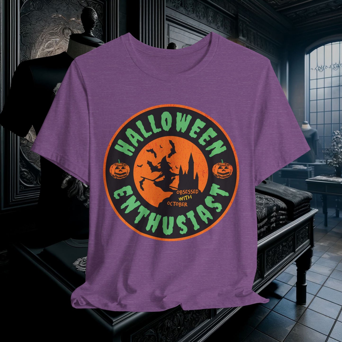 Halloween Enthusiast T-Shirt - Obsessed with October | Spooky Season Lover Apparel