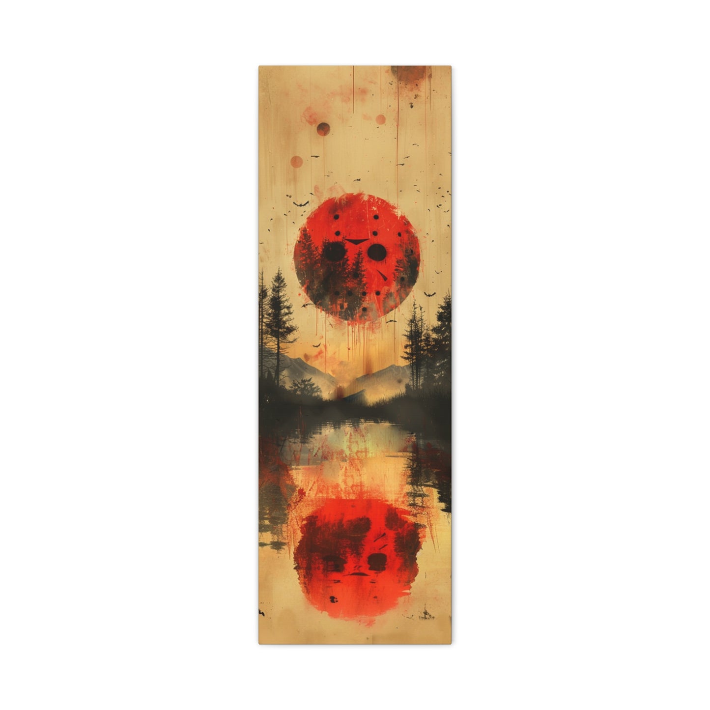 Horror  Art - "Blood Moon of Camp Crystal Lake" - Jason Voorhees Inspired Wall Canvas"
