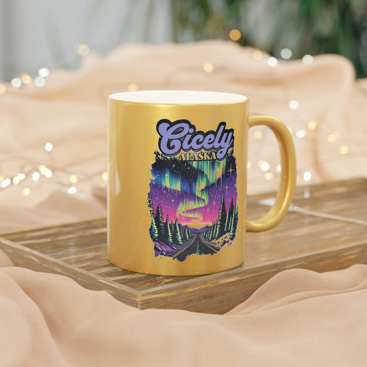 Cicely, Alaska Silver Glitter Coffee Mug - Northern Exposure Inspired | Available in Glitter Gold