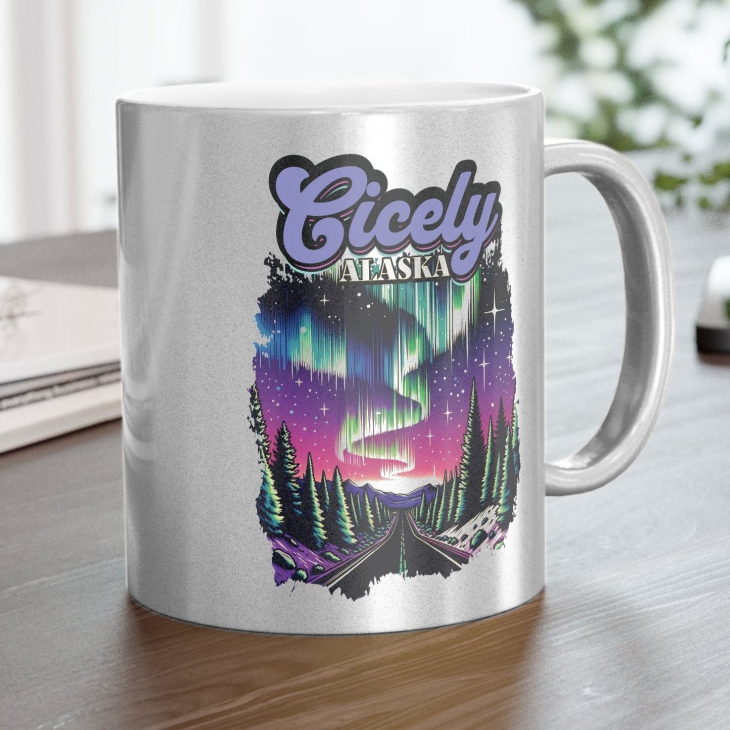 Cicely, Alaska Silver Glitter Coffee Mug - Northern Exposure Inspired | Available in Glitter Gold