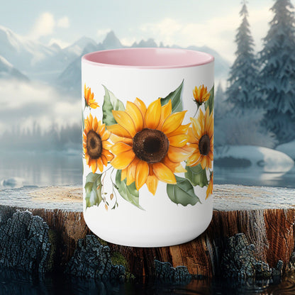 Hand-Painted style Sunflower Mug - Ceramic Coffee Cup with Sunflower Design | Gift for Nature Lovers