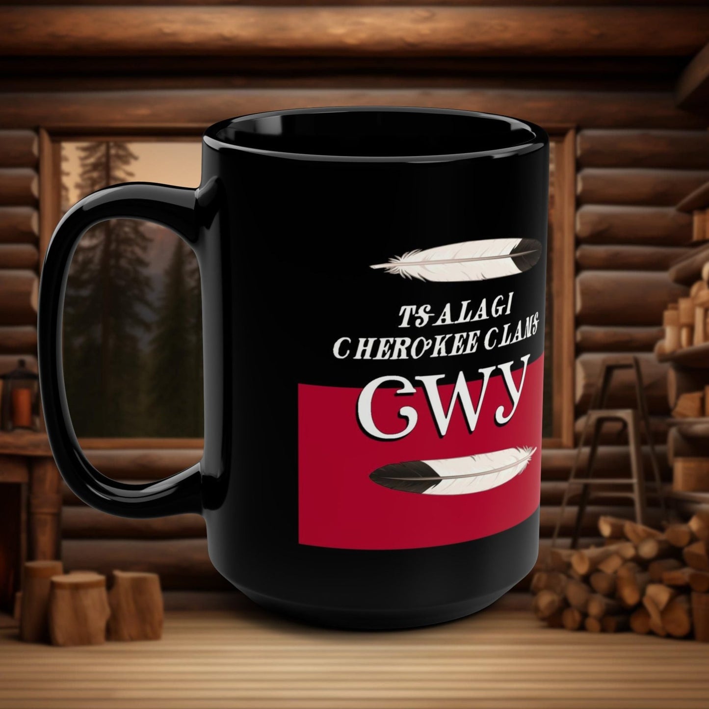 Cherokee Clans Mug - Tslagi -  15oz Ceramic Mug Featuring Cherokee Clans