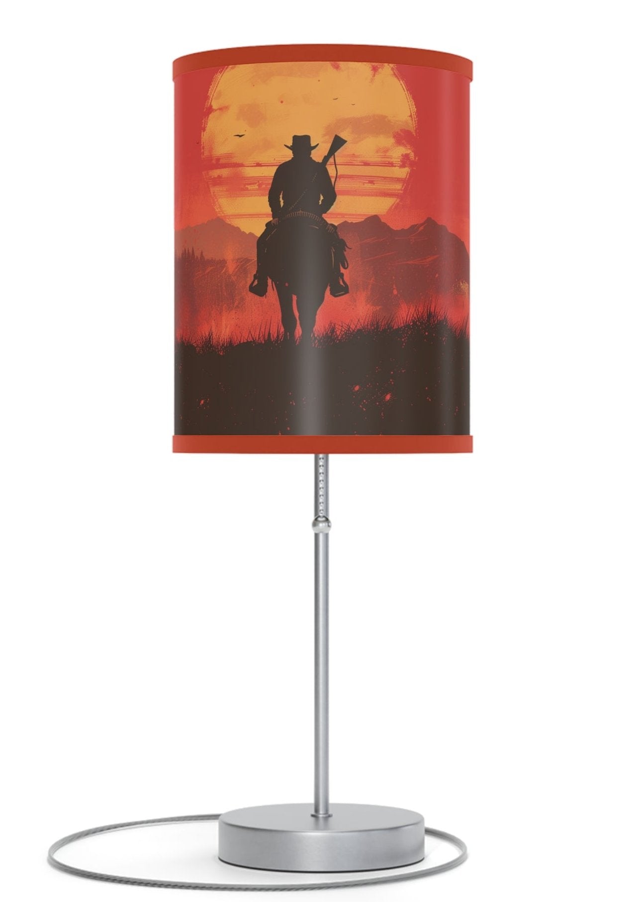 Red Dead Western Outlaw Inspired Sunset Lamp – Cowboy Adventure Lighting for Gamers & Western Enthusiasts