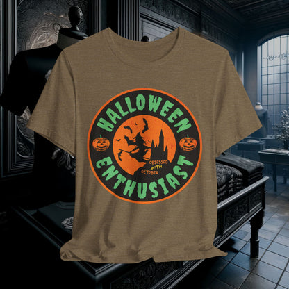 Halloween Enthusiast T-Shirt - Obsessed with October | Spooky Season Lover Apparel