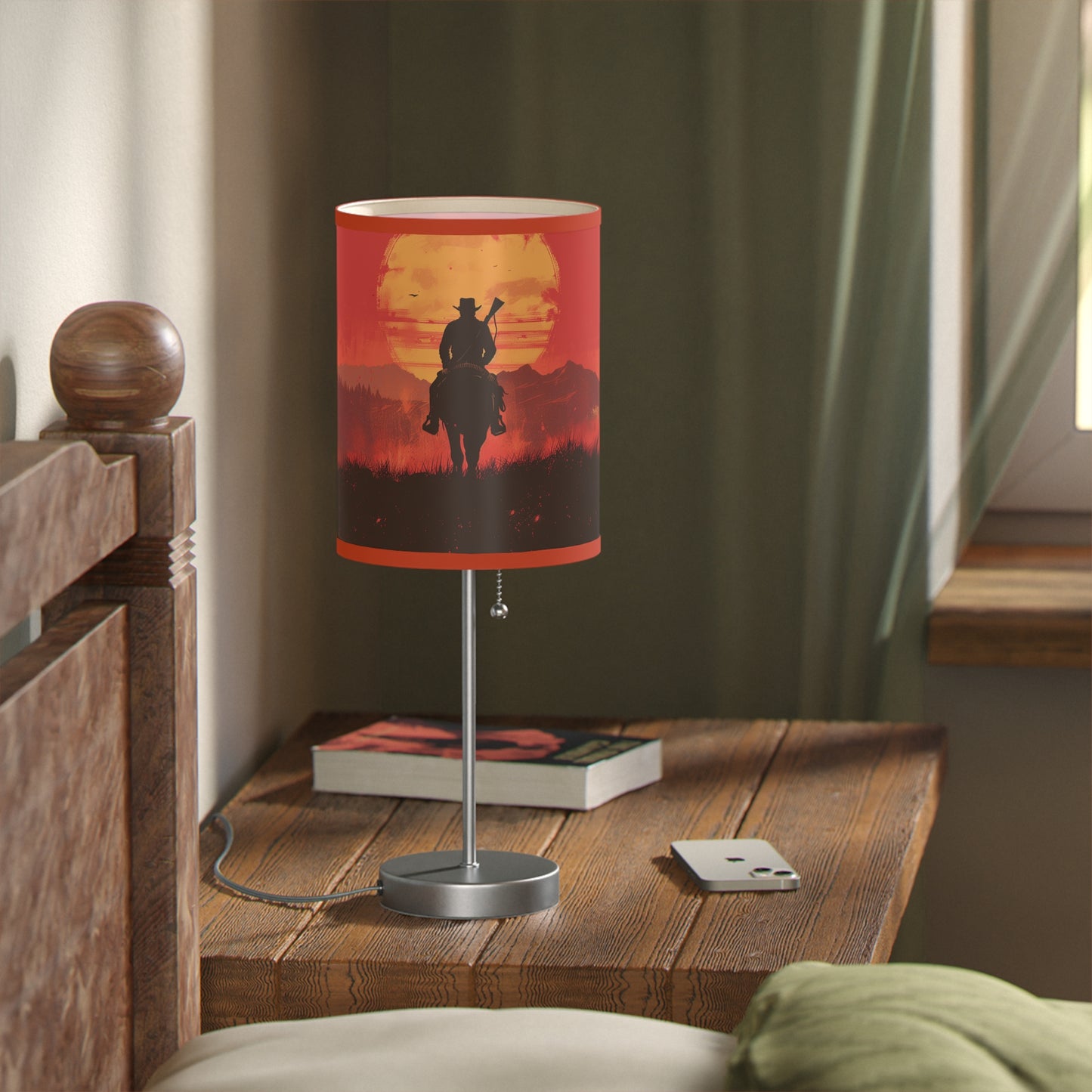 Red Dead Western Outlaw Inspired Sunset Lamp – Cowboy Adventure Lighting for Gamers & Western Enthusiasts