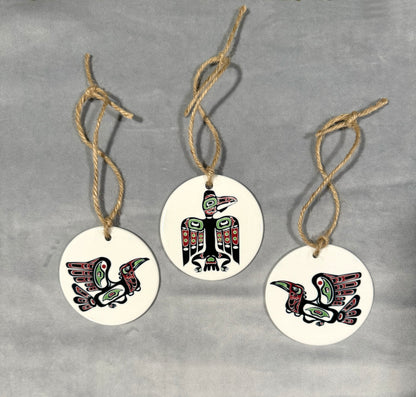 Season of the Raven: Northern Exposure Inspired Tlingit Ceramic Ornament Set (3-Piece) (Copy)