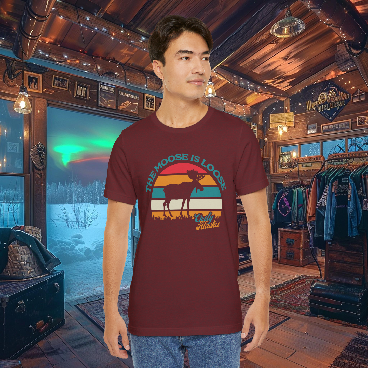 "The Moose is Loose" Cicely, Alaska -  Northern Exposure inspired T-shirt