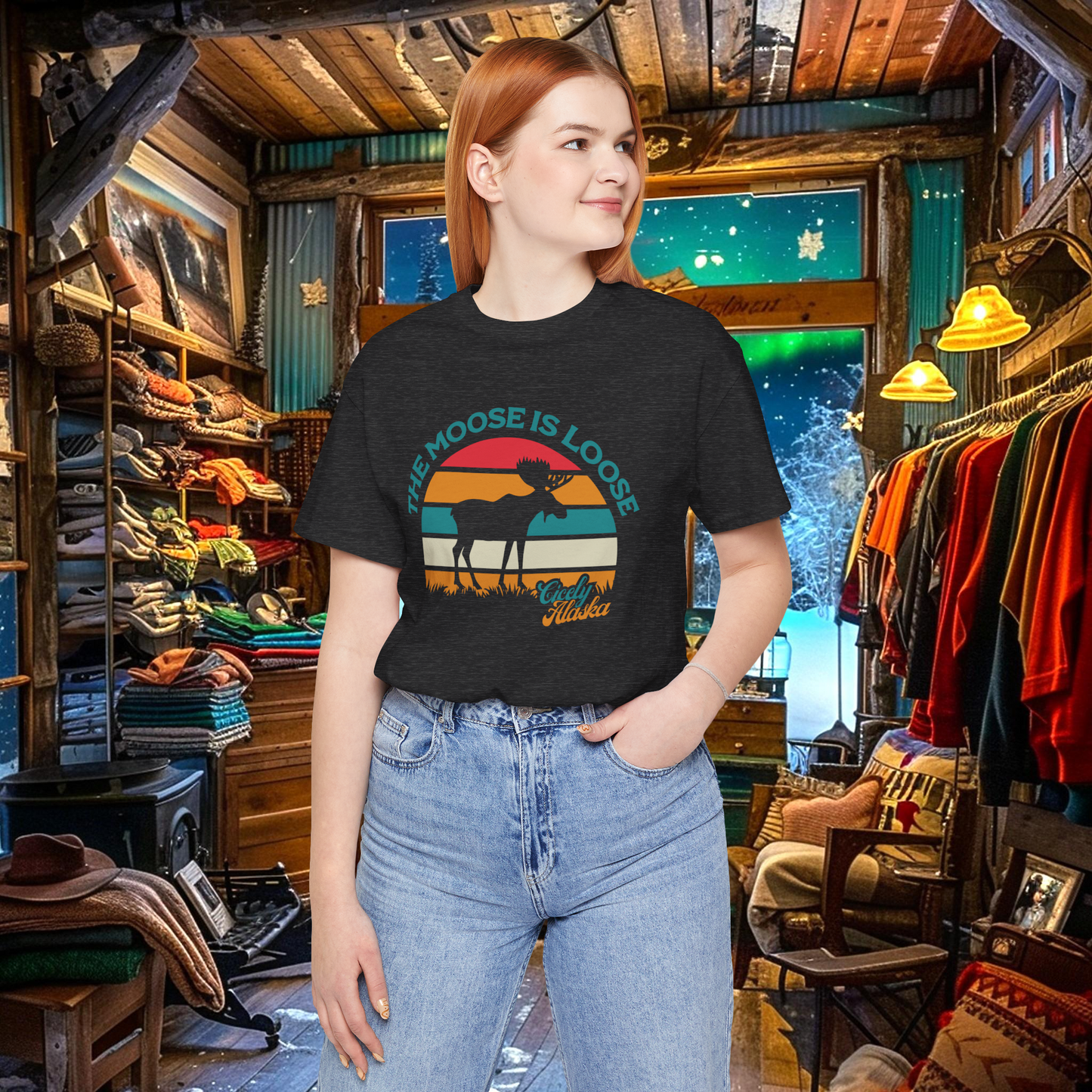 "The Moose is Loose" Cicely, Alaska -  Northern Exposure inspired T-shirt