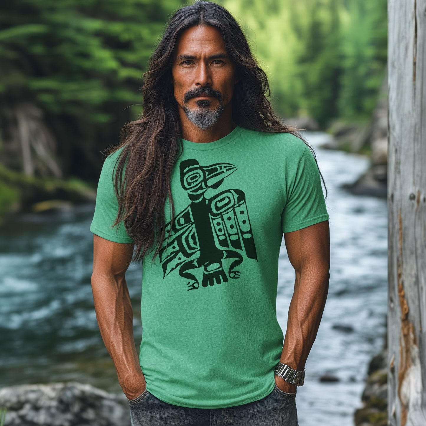 Tlingit Raven T-Shirt - Northern Exposure Inspired Indigenous Design