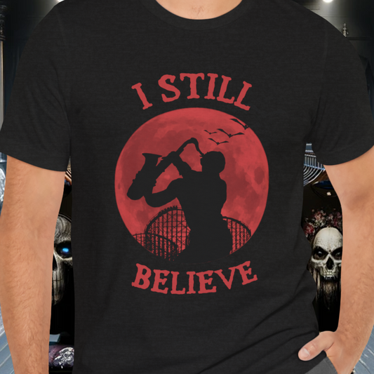 Lost Boys Sax Man T-Shirt - I Still Believe Retro 80s Movie Tee