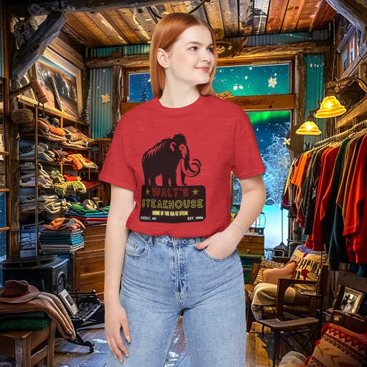 Walt's Steakhouse Mammoth T-Shirt - Home of the Legendary 156 oz Steak | Northern Exposure Inspired