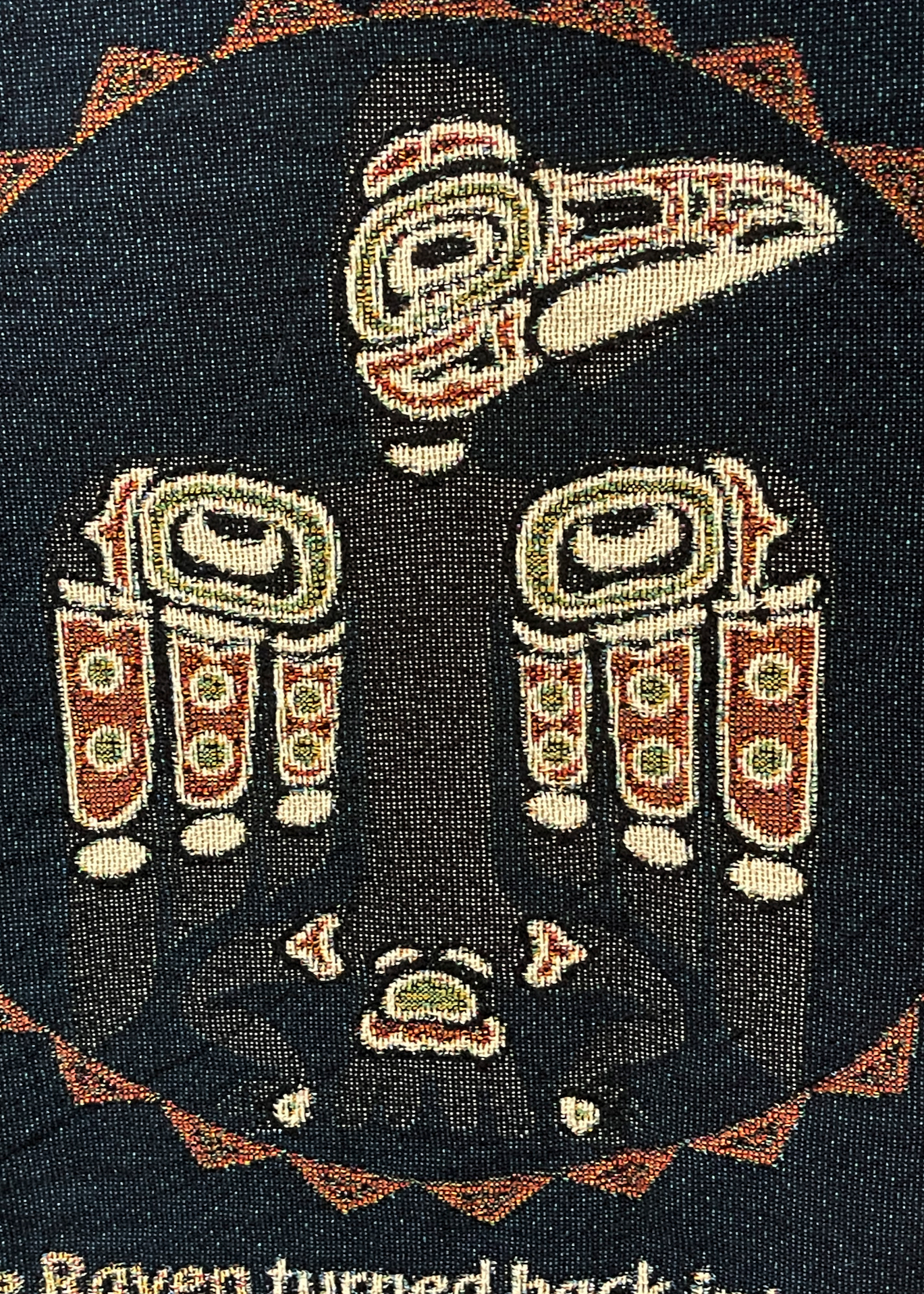 Northern Exposure Inspired Tlingit Raven Story Woven Blanket & Tapestry – Unique Indigenous Art for Home Décor