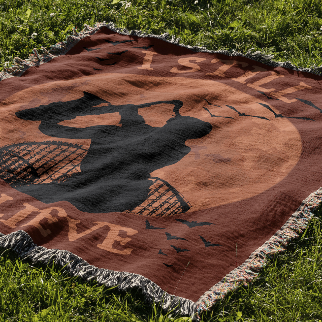 "I Still Believe" Lost Boys Sax Man Woven Blanket Tapestry – 80s Horror Inspired Throw