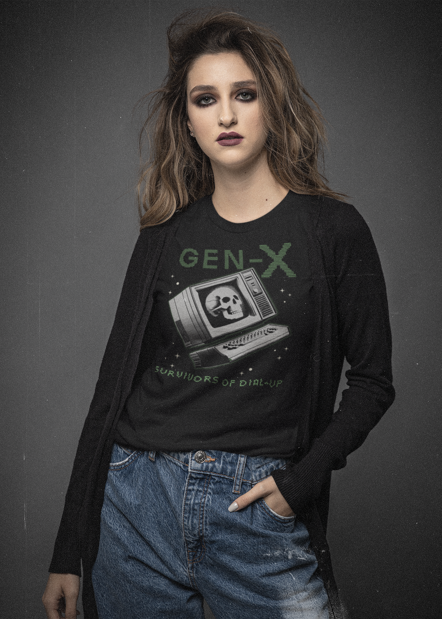 Gen-X Survivors of Dial-Up T-Shirt - Retro Computer Design | Nostalgic 80s & 90s Tech Geek Shirt