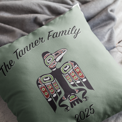 Personalized Tlingit Raven Throw Pillow | Inspired by Northern Exposure