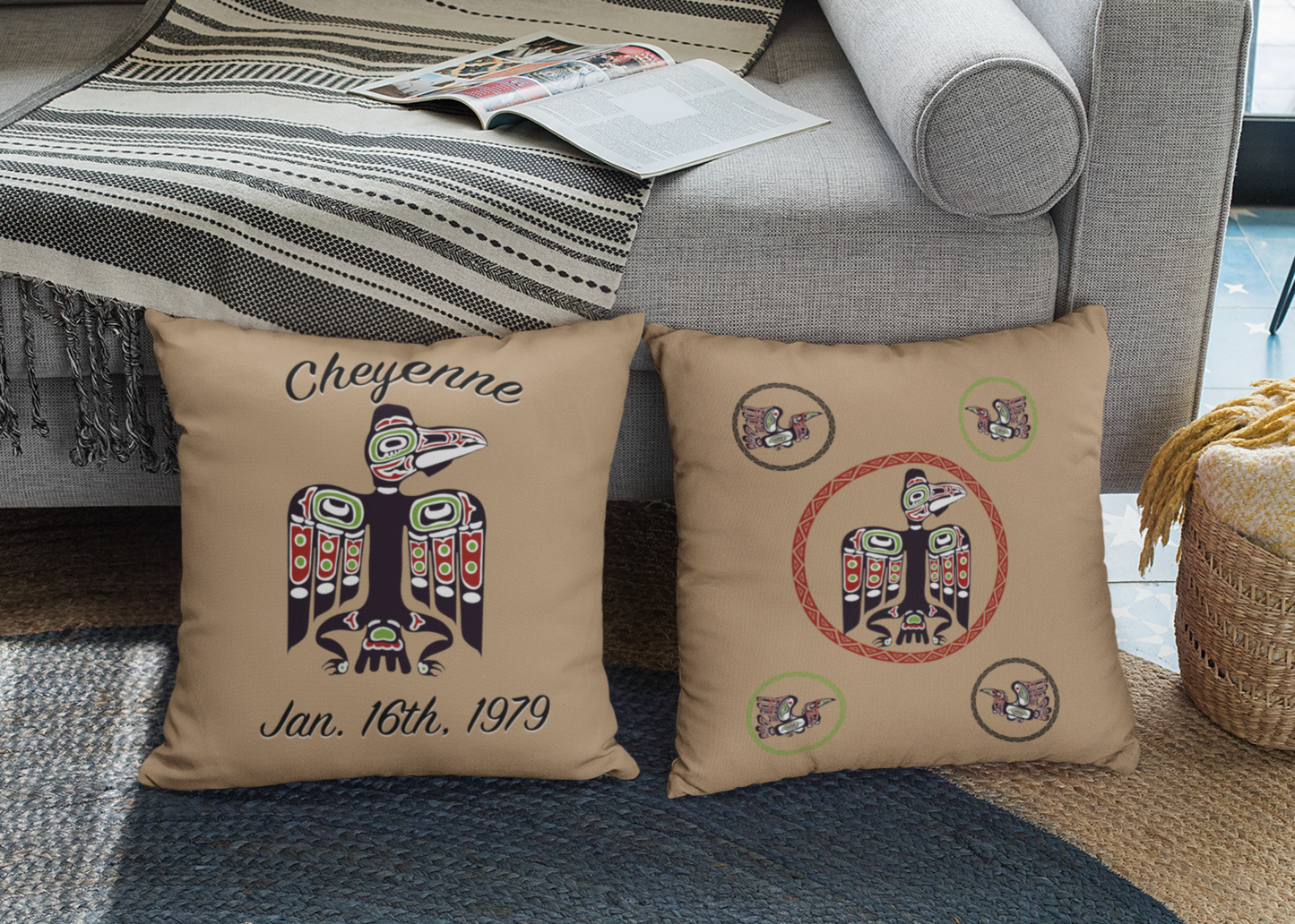 Personalized Tlingit Raven Throw Pillow | Inspired by Northern Exposure