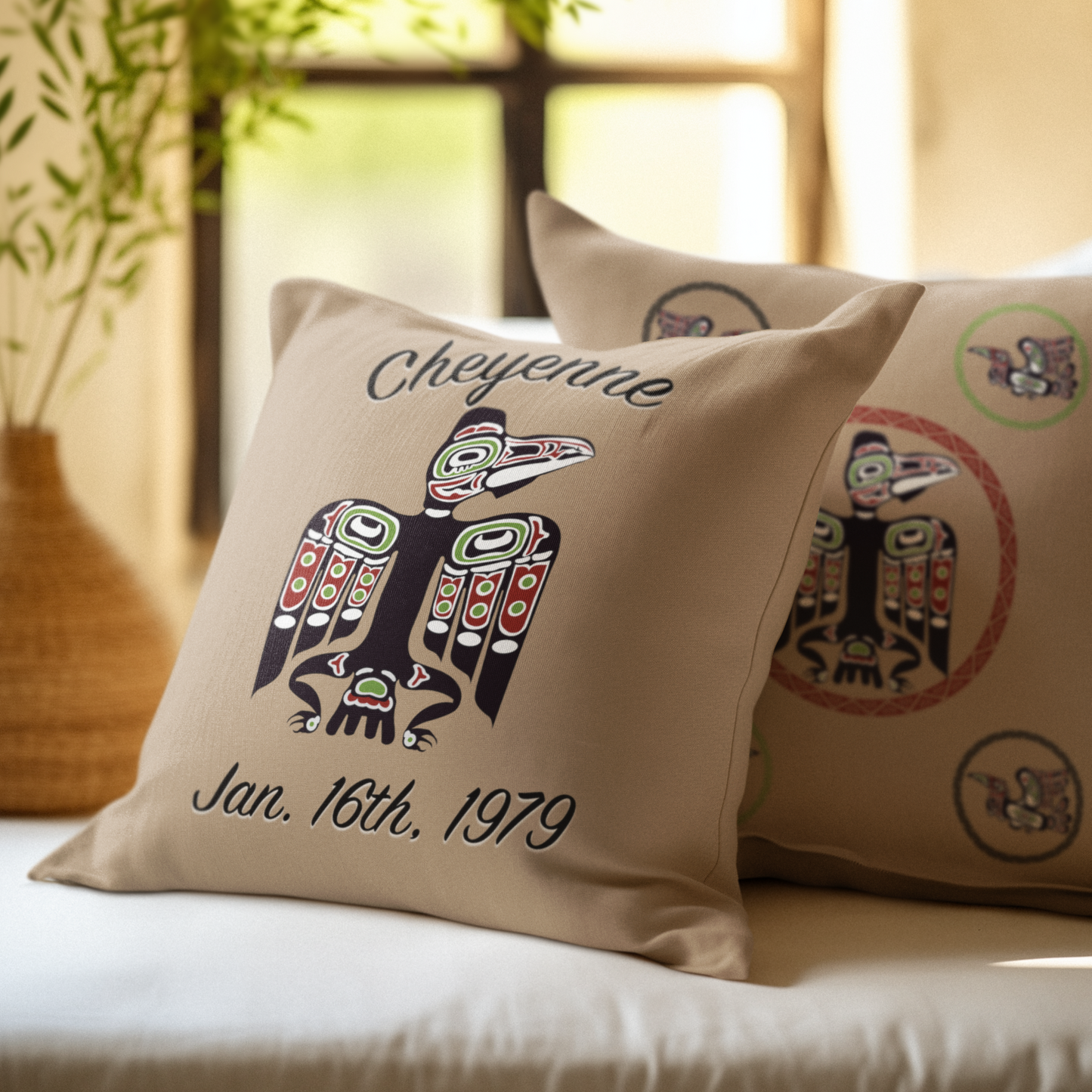 Personalized Tlingit Raven Throw Pillow | Inspired by Northern Exposure