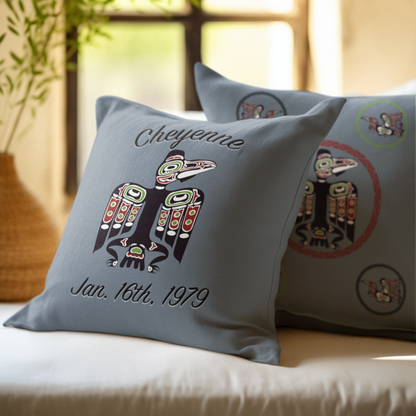 Personalized Tlingit Raven Throw Pillow | Inspired by Northern Exposure