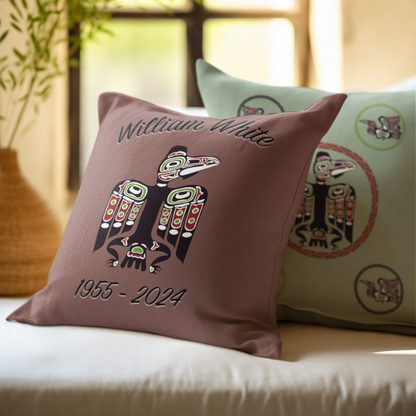 Personalized Tlingit Raven Throw Pillow | Inspired by Northern Exposure