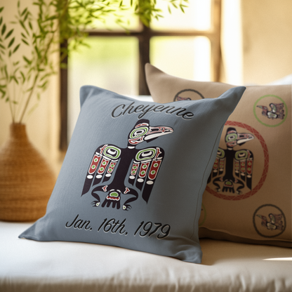 Personalized Tlingit Raven Throw Pillow | Inspired by Northern Exposure