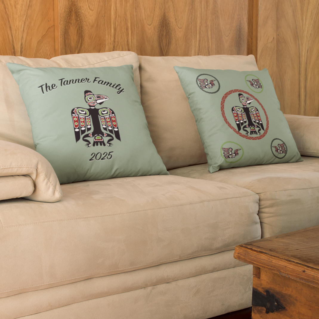 Personalized Tlingit Raven Throw Pillow | Inspired by Northern Exposure