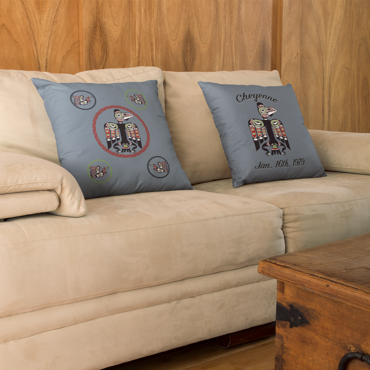 Personalized Tlingit Raven Throw Pillow | Inspired by Northern Exposure