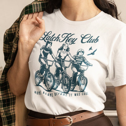 Generation X T-Shirt - Retro Latch Key Club Graphic Tee - "Home Alone Before It Was Cool" Vintage Bicycle Design